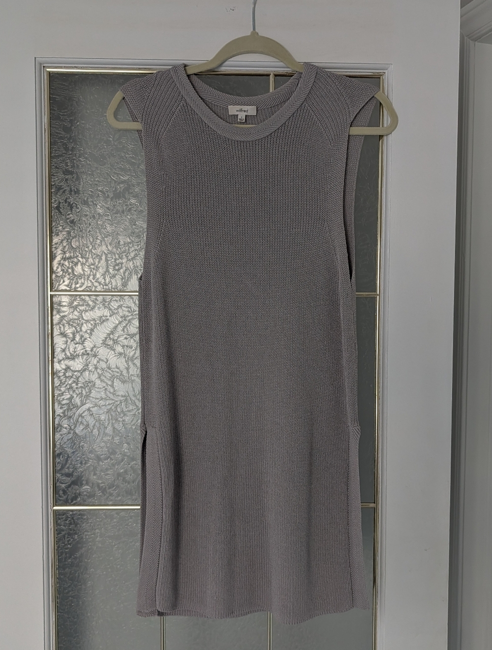 Wilfred Sleeveless Knit Midi Dress in Light Gray